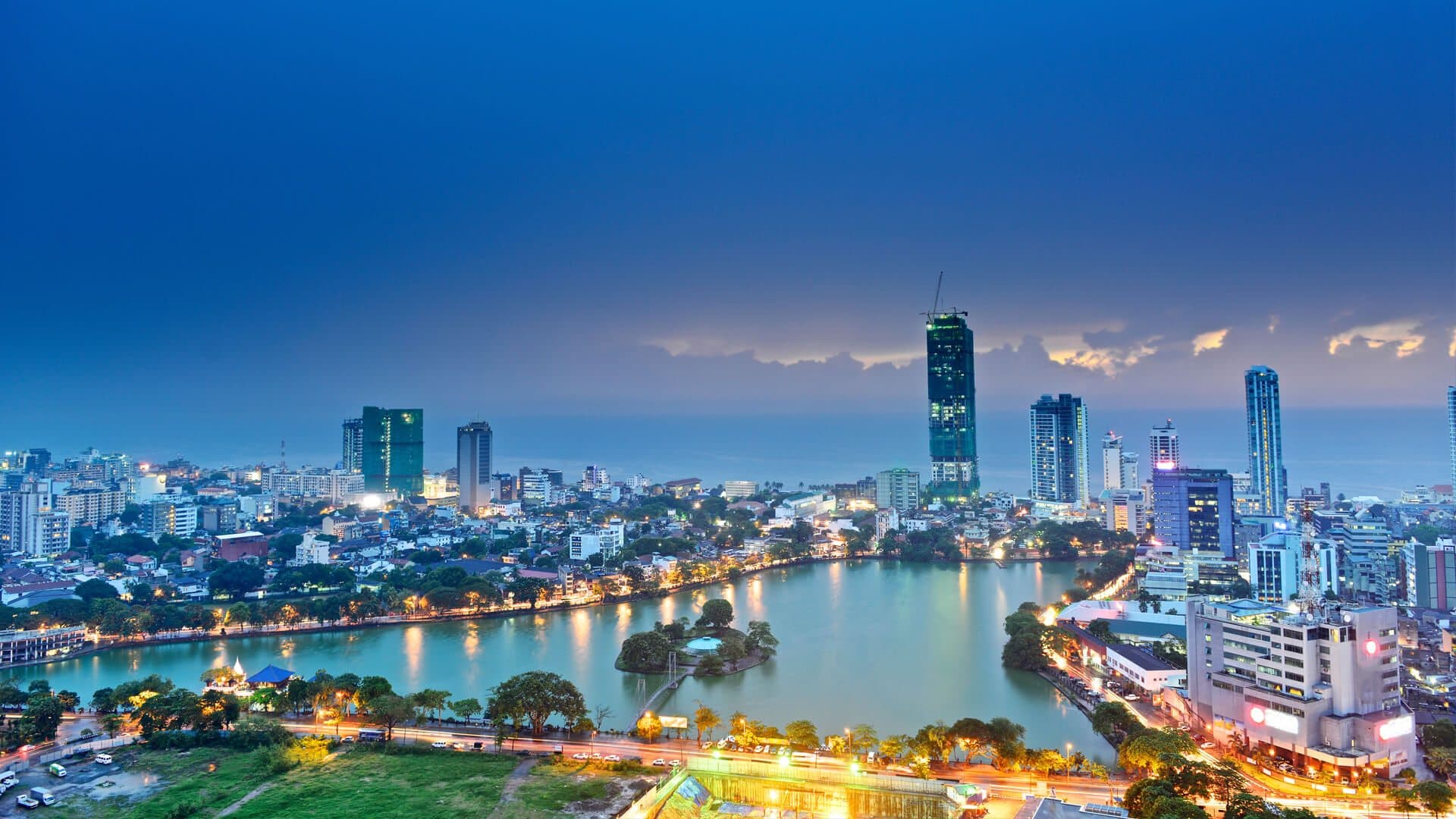 The Colombo skyline with colonial and modern architecture